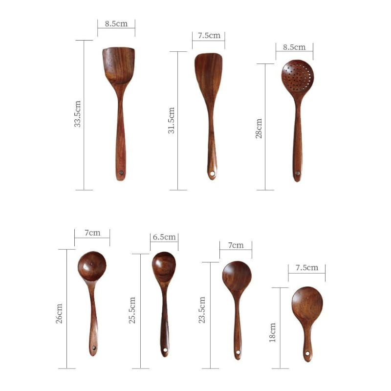 7-Piece Wooden Kitchen Utensil Set