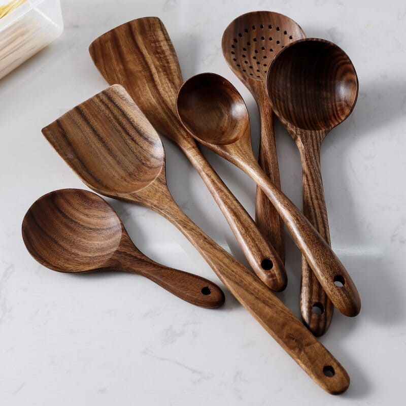7-Piece Wooden Kitchen Utensil Set