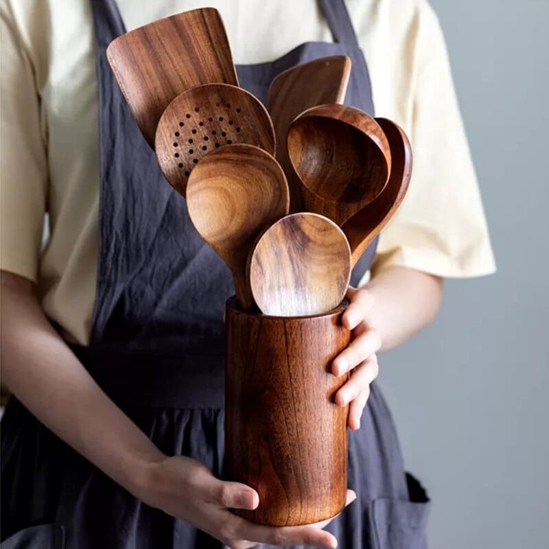 7-Piece Wooden Kitchen Utensil Set
