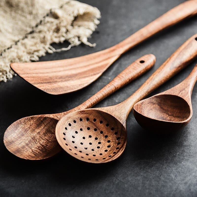 7-Piece Wooden Kitchen Utensil Set