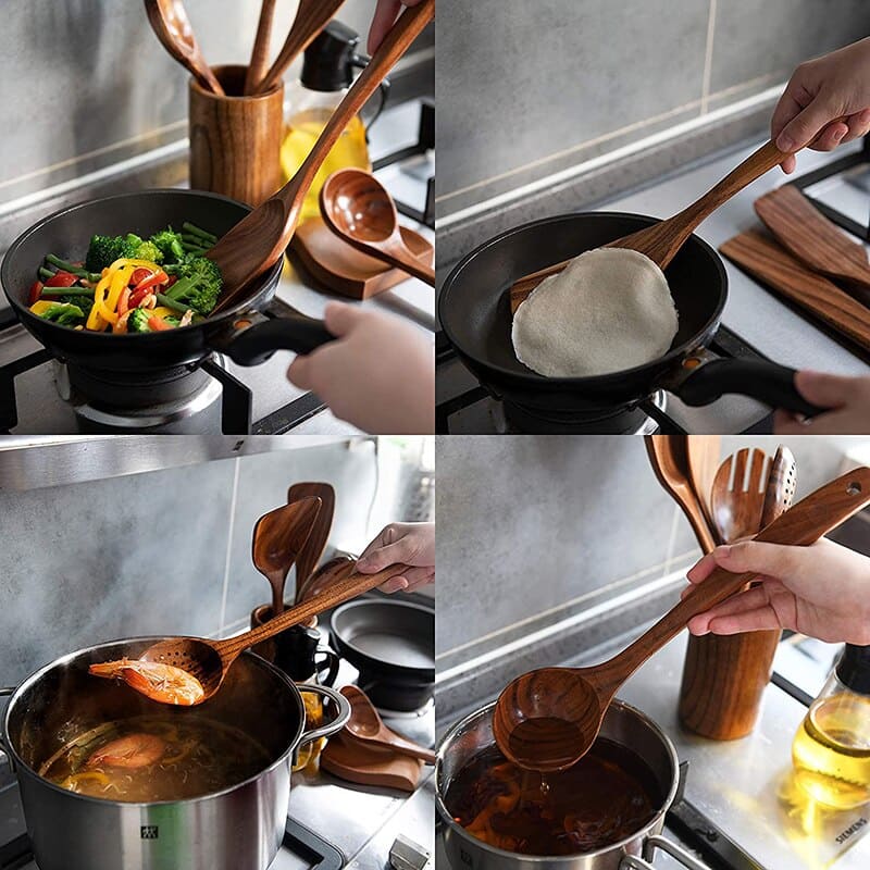 7-Piece Wooden Kitchen Utensil Set