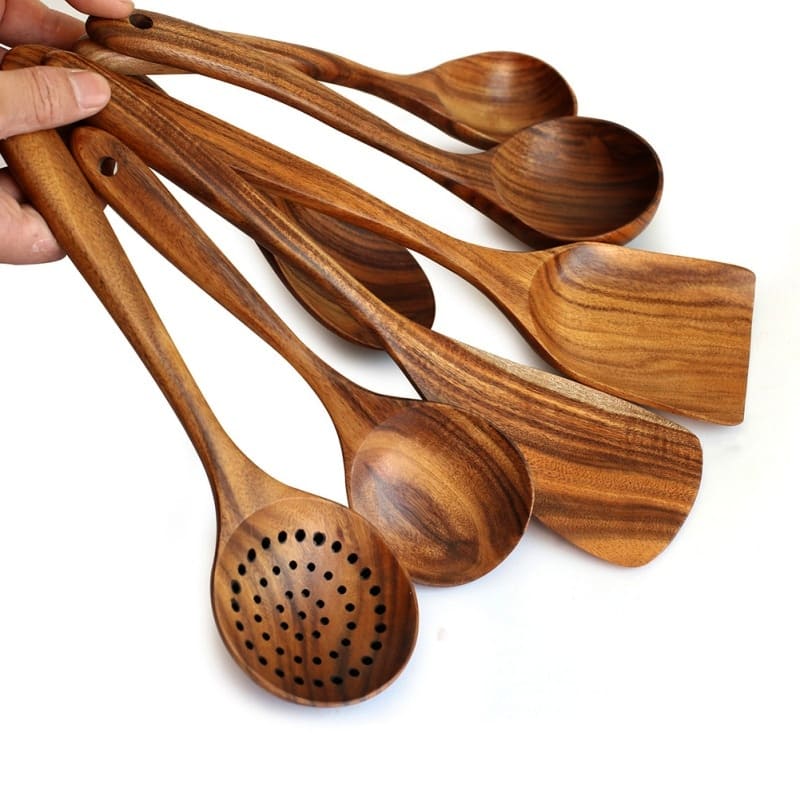 7-Piece Wooden Kitchen Utensil Set