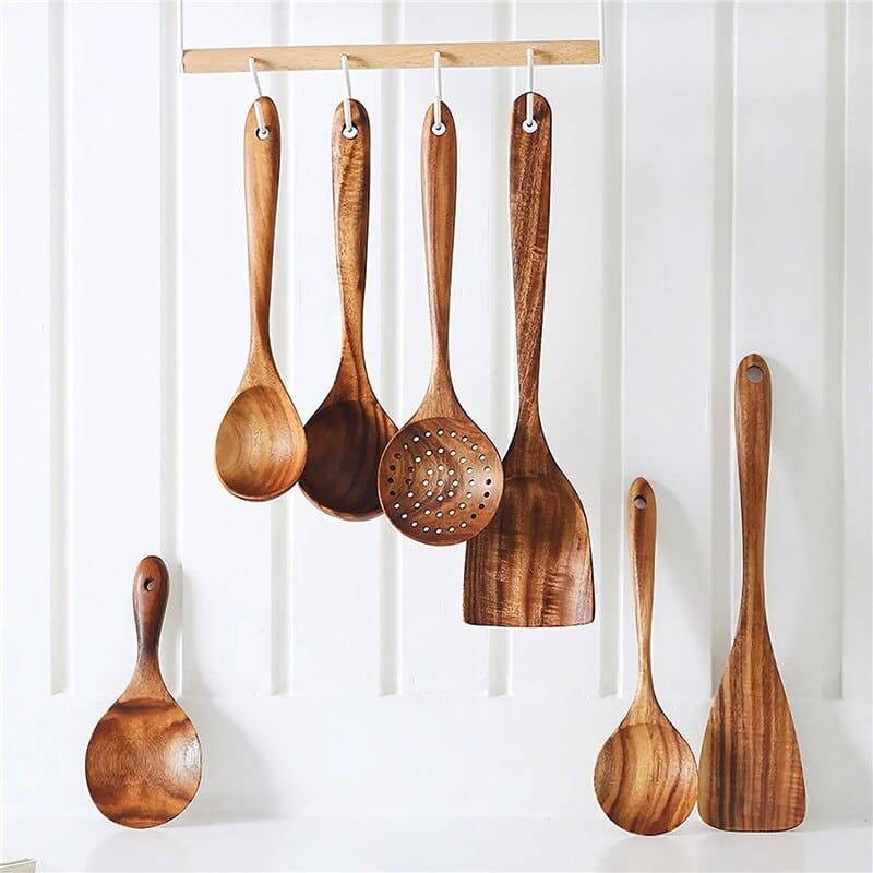 7-Piece Wooden Kitchen Utensil Set