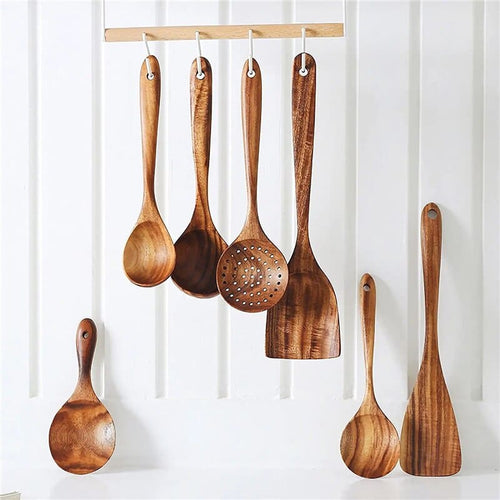 7-Piece Wooden Kitchen Utensil Set