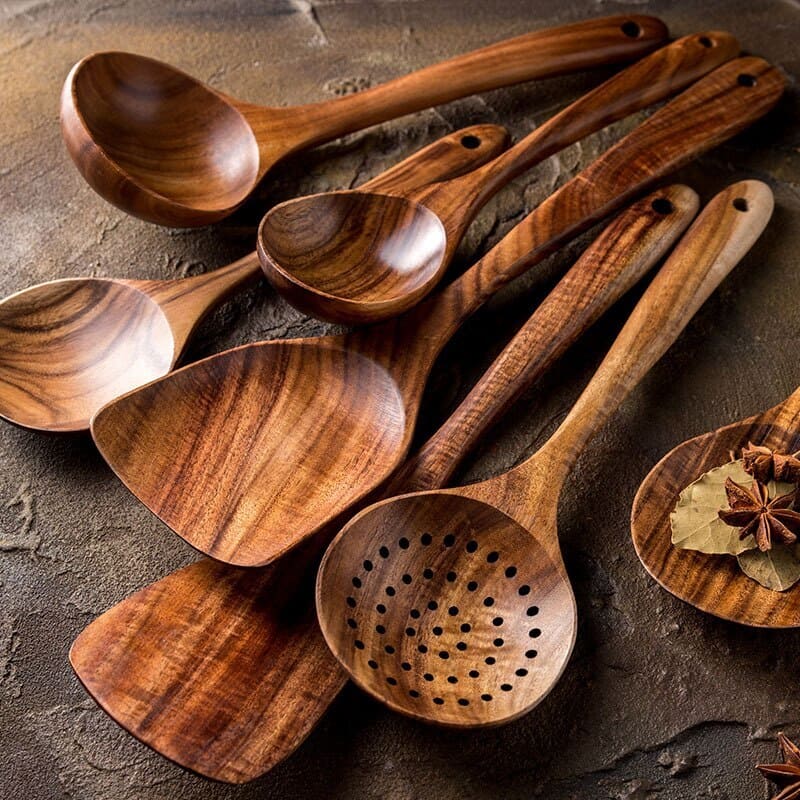 7-Piece Wooden Kitchen Utensil Set