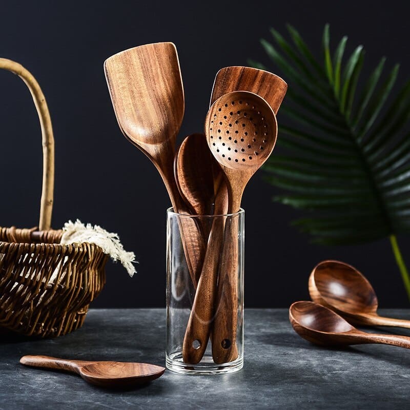 7-Piece Wooden Kitchen Utensil Set
