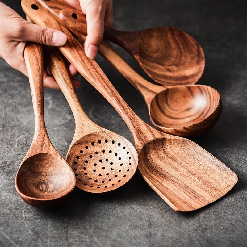 7-Piece Wooden Kitchen Utensil Set