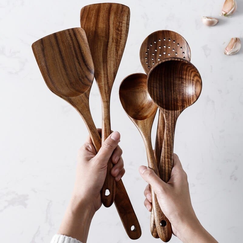 7-Piece Wooden Kitchen Utensil Set