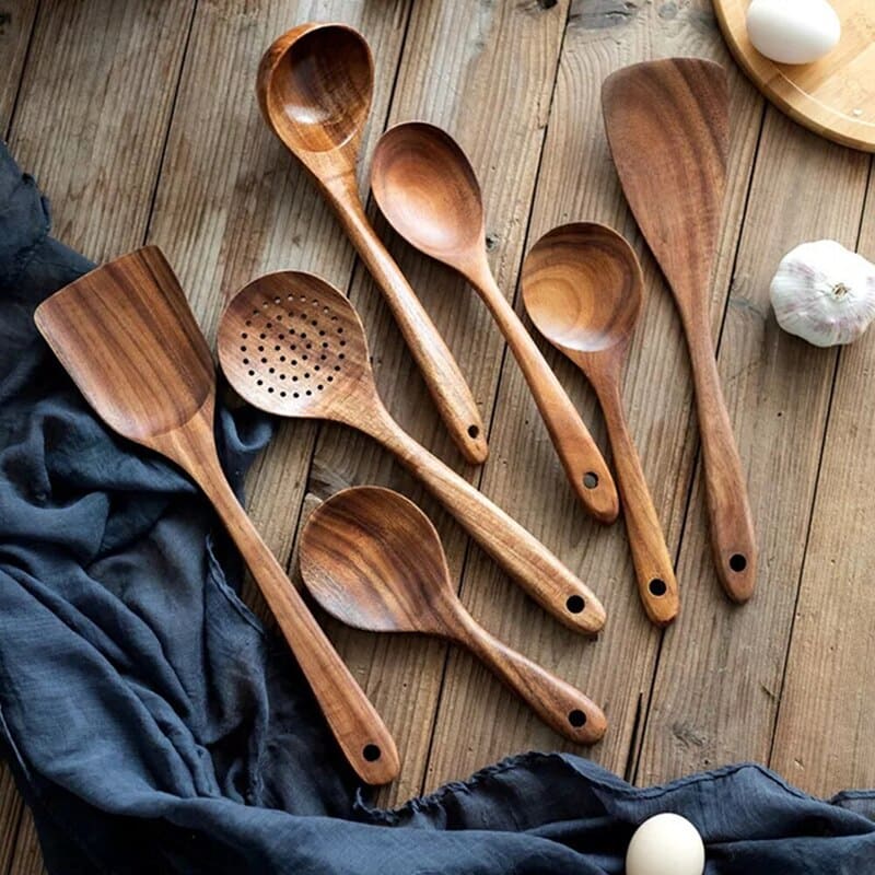 7-Piece Wooden Kitchen Utensil Set