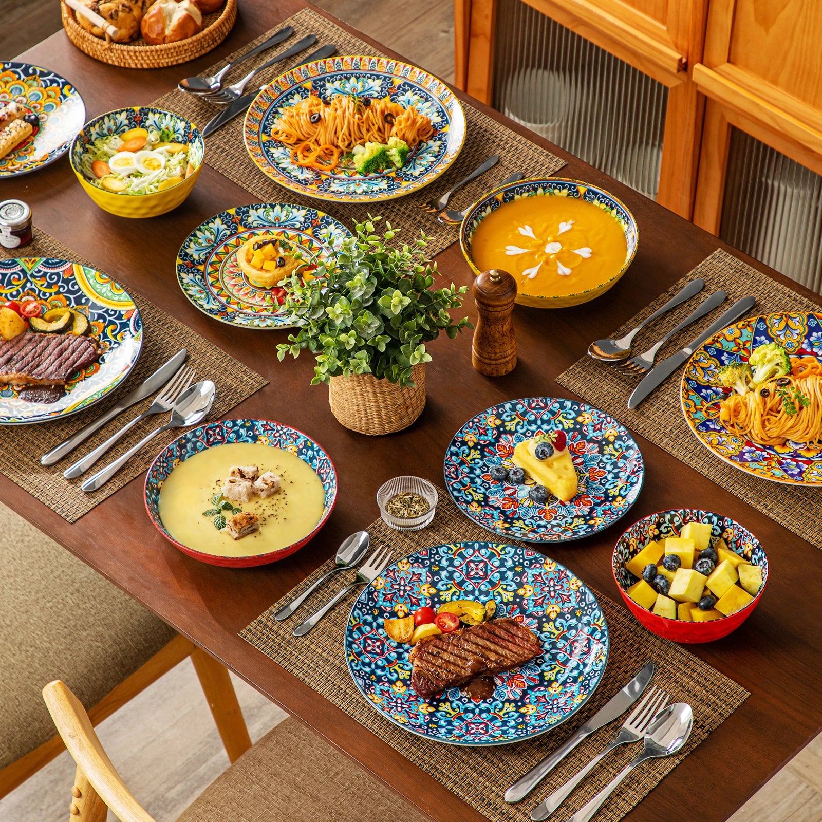Bohemian-Style Dinnerware Set